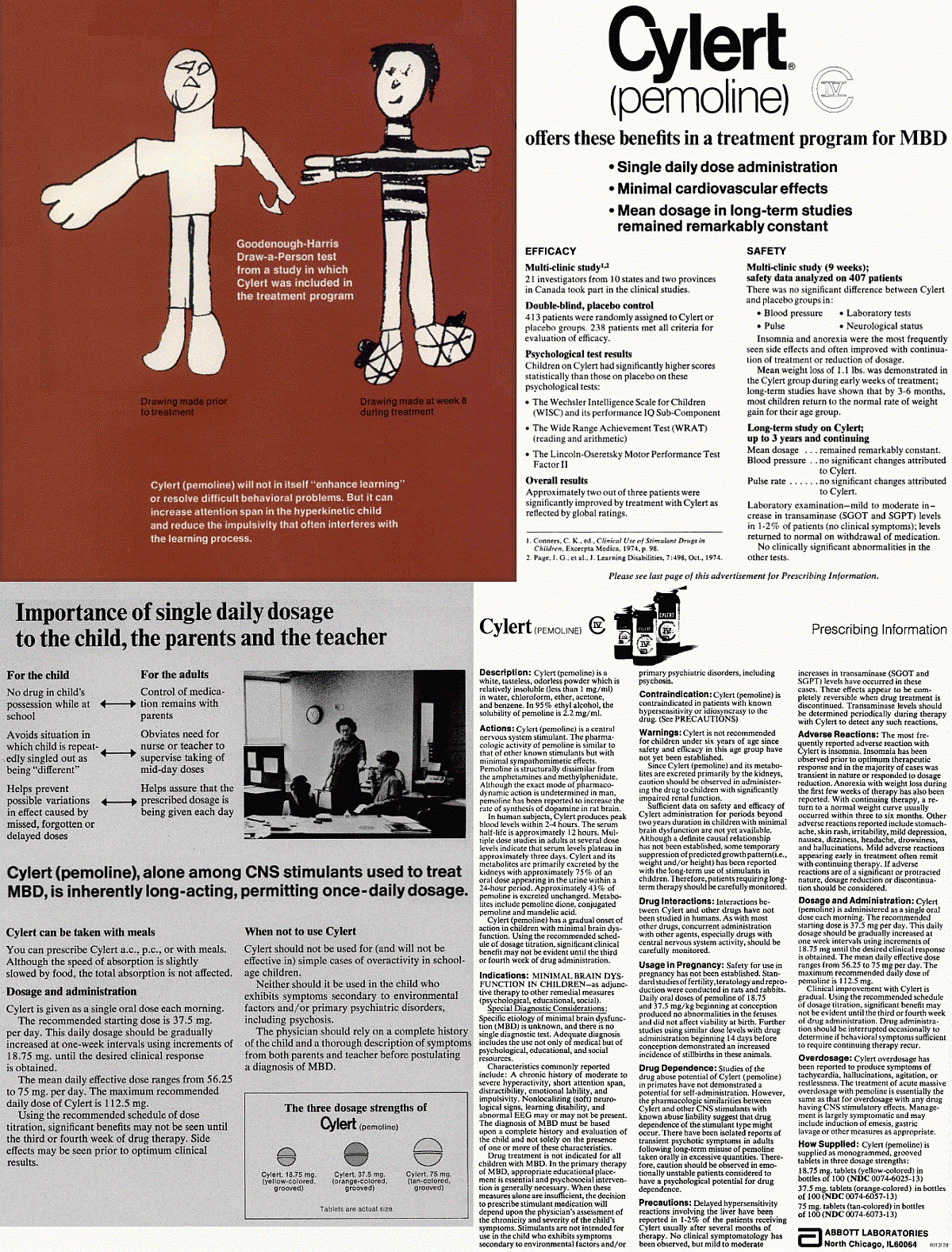 Goodenough-Harris Draw-a-Person test from a study in which Cylert was included in the treatment program.