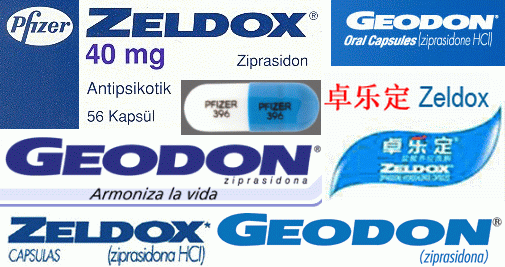 Ziprasidone is marketed as Zeldox in china and Geodon in brazil.